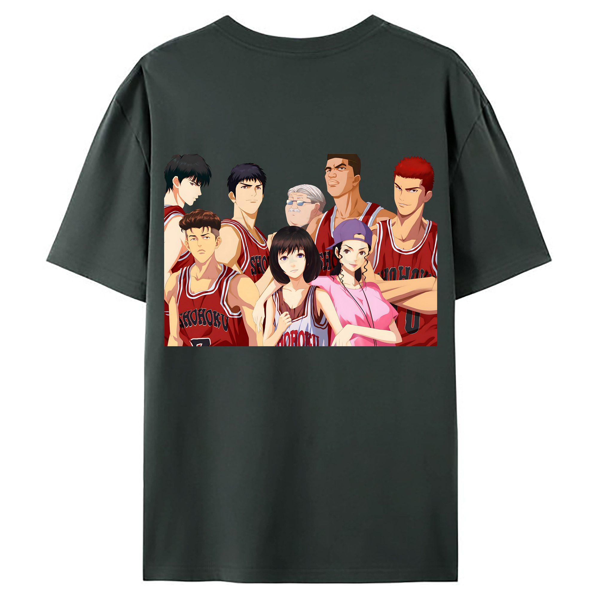 （画像用） SLAM DUNK／スラムダンク 綿100％ メンズ半袖Tシャツ（バックプリント） 通気性
